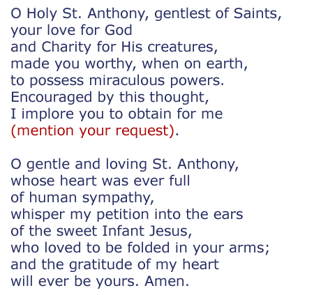 unfailing prayer st. anthony