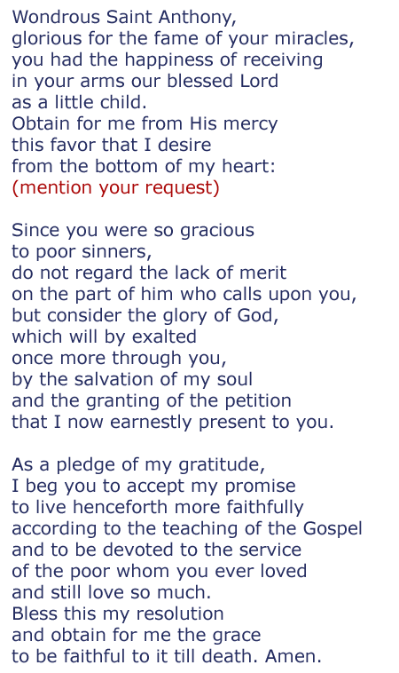 St Anthony Prayer 
