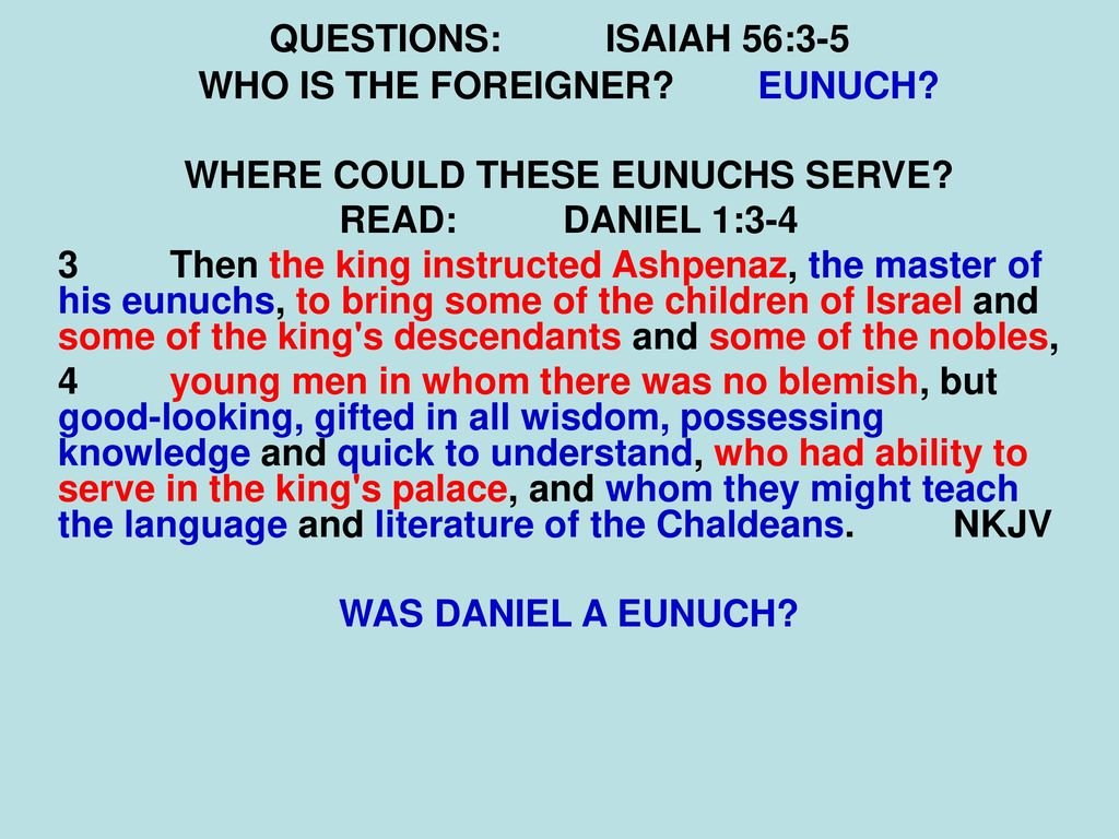 Is Daniel a Eunach? Find the Answer Here Is Daniel a Eunach