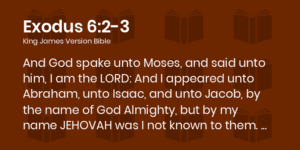 Exodus 6:2-3