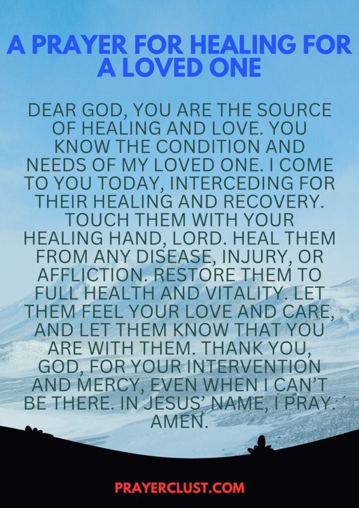 A Prayer for Healing for a Loved One