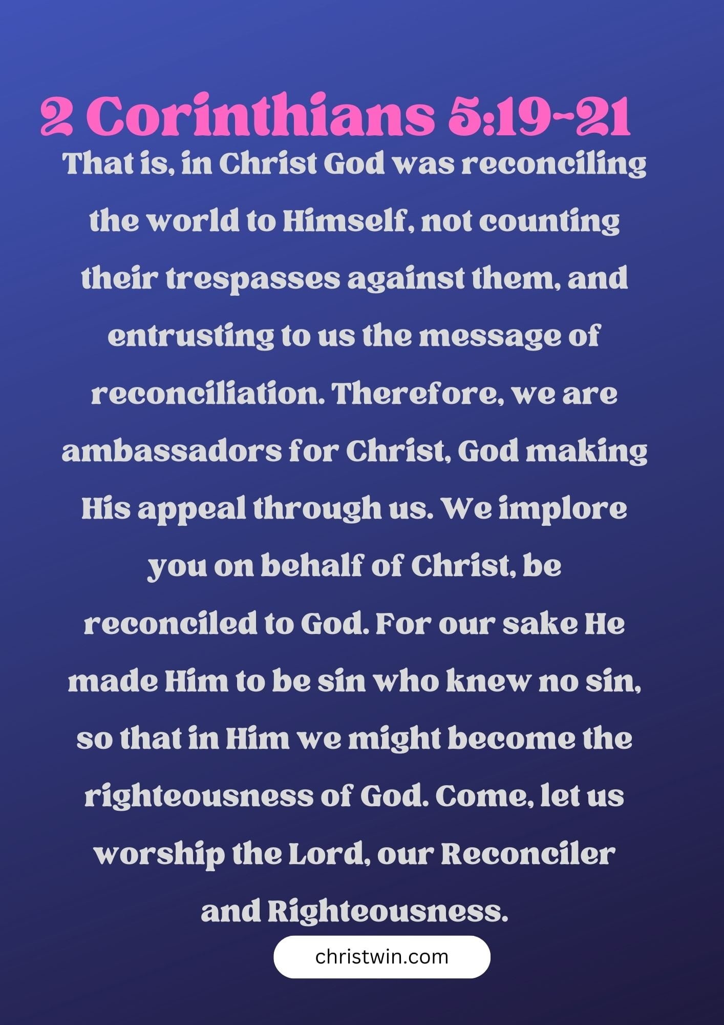 2 Corinthians 5:19-21
