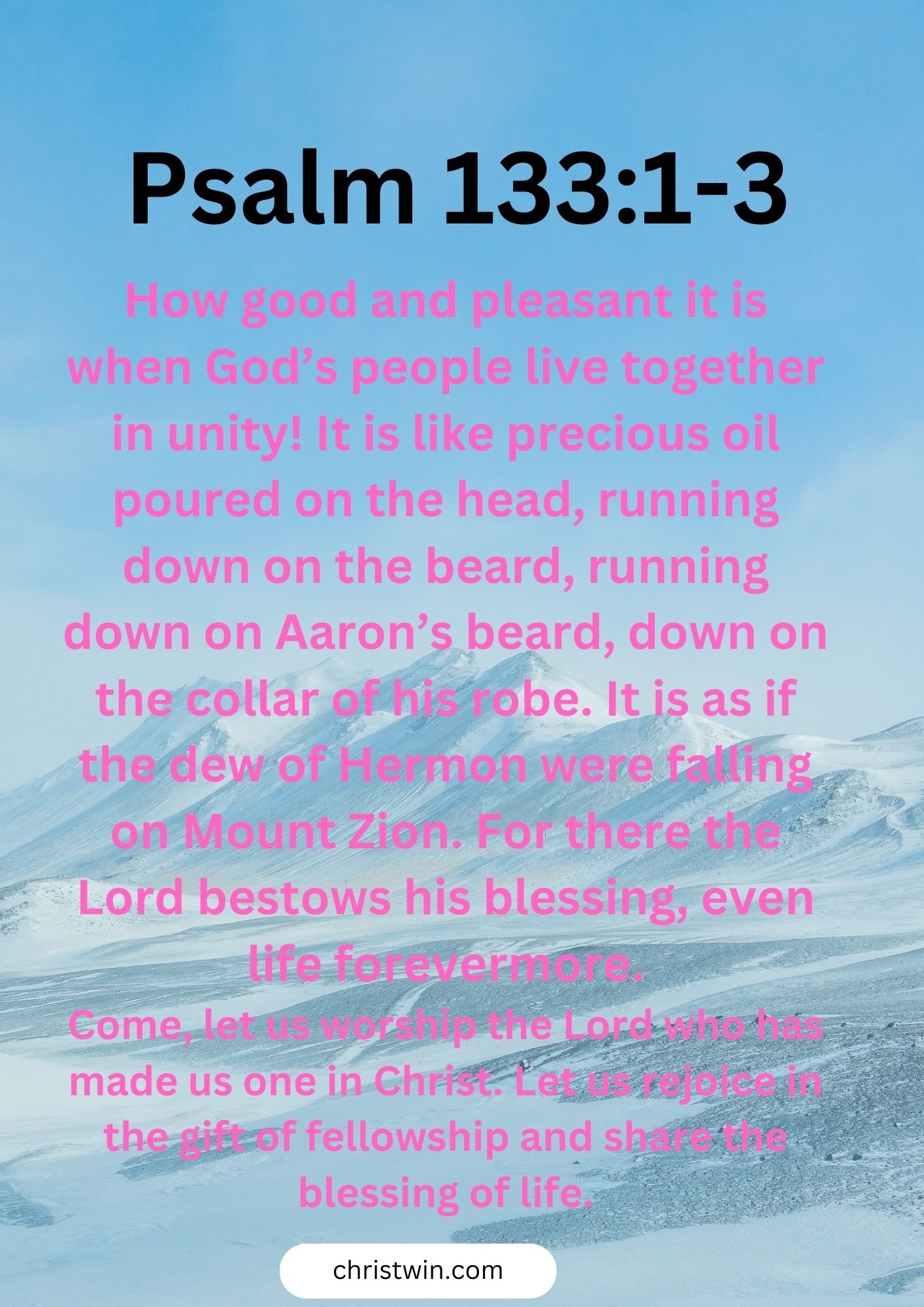 Psalm 133:1-3