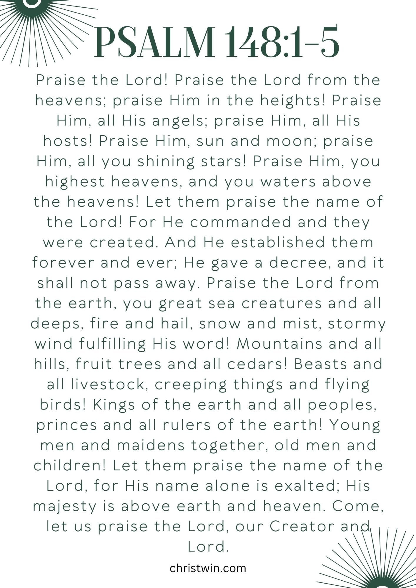 Psalm 148:1-5